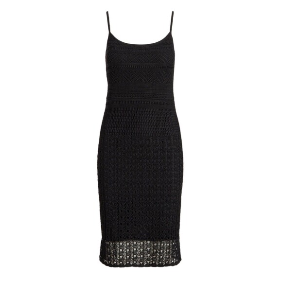 Ralph Lauren Women's Pointelle Knit Linen Blend Dress Black Size Medium NWT $225 - Picture 6 of 16